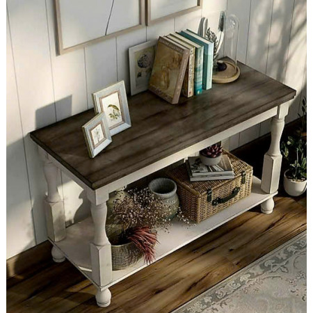 Calandra : Bàn Console Trang Trí ( Trắng + Xám Khói )